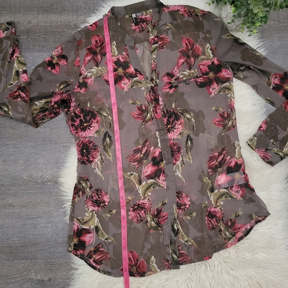 kut from the kloth jasmine taupe floral blouse size medium - Picture 4 of 9